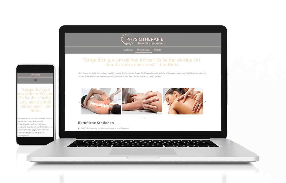 Webdesign Referenz Julia Fretzschner Physiotherapie